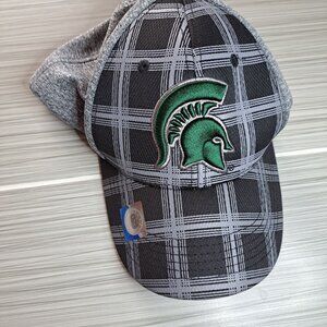 Michigan State Spartans Plaid Cap Adjustable Back By Captivating Headwear Hat